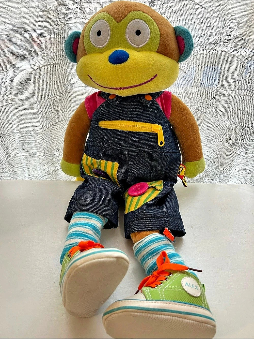 Alex Little Hands Learn to Dress Monkey Plush Toy